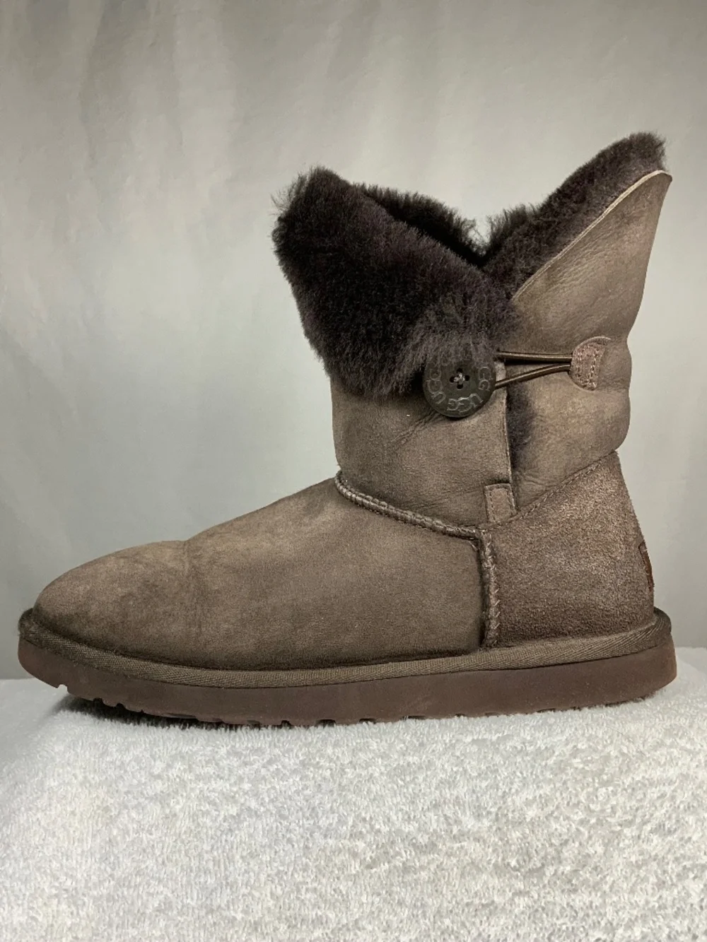 UGG Brown Baily Button Boot - Size 8